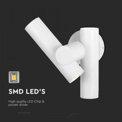 LED Utomhus väggmonterad flexibel spotlight 2xLED/3W/230V 4000K IP44 vit