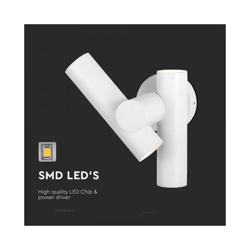 LED Utomhus väggmonterad flexibel spotlight 2xLED/3W/230V 4000K IP44 vit