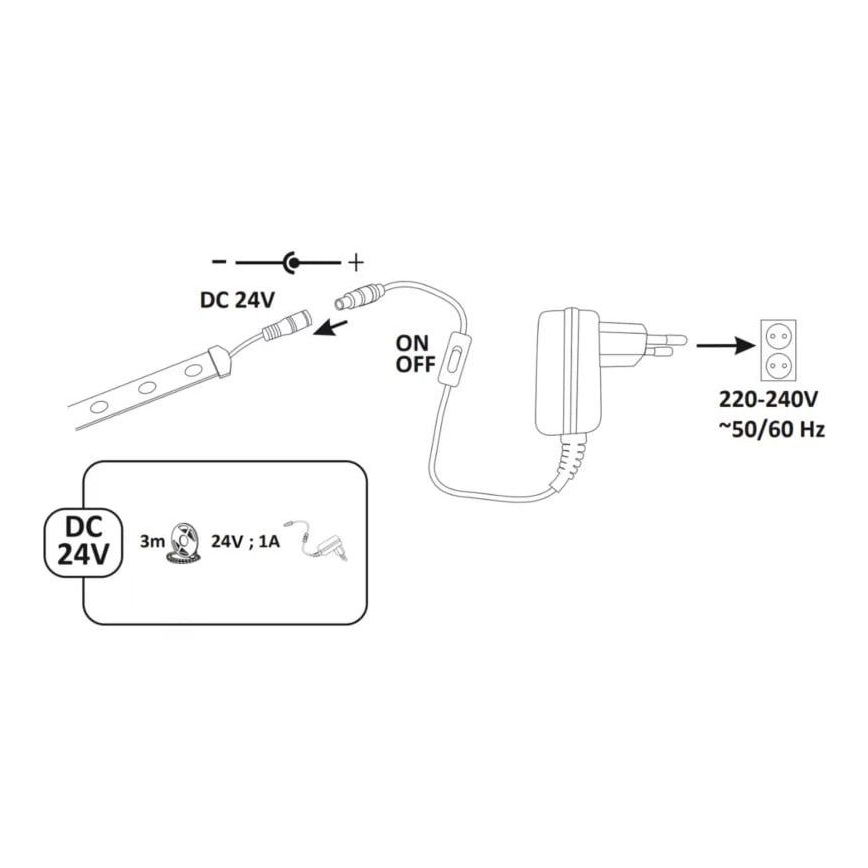 LED Utomhusbelysning 3m LED/23W/24V/230V 4000K IP65