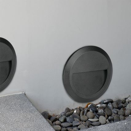 LED Utomhusbelysning för trappor LED/2W/230V IP65 3000K svart