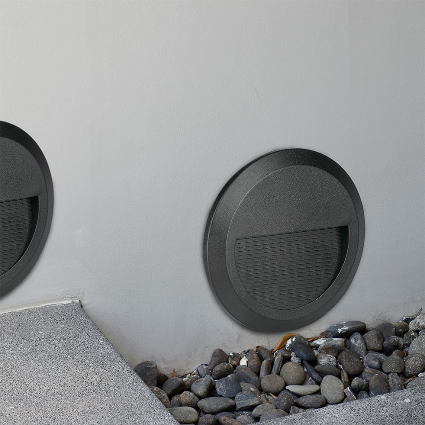 LED Utomhusbelysning för trappor LED/2W/230V IP65 3000K svart