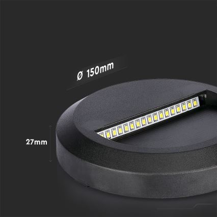 LED Utomhusbelysning för trappor LED/2W/230V IP65 3000K svart