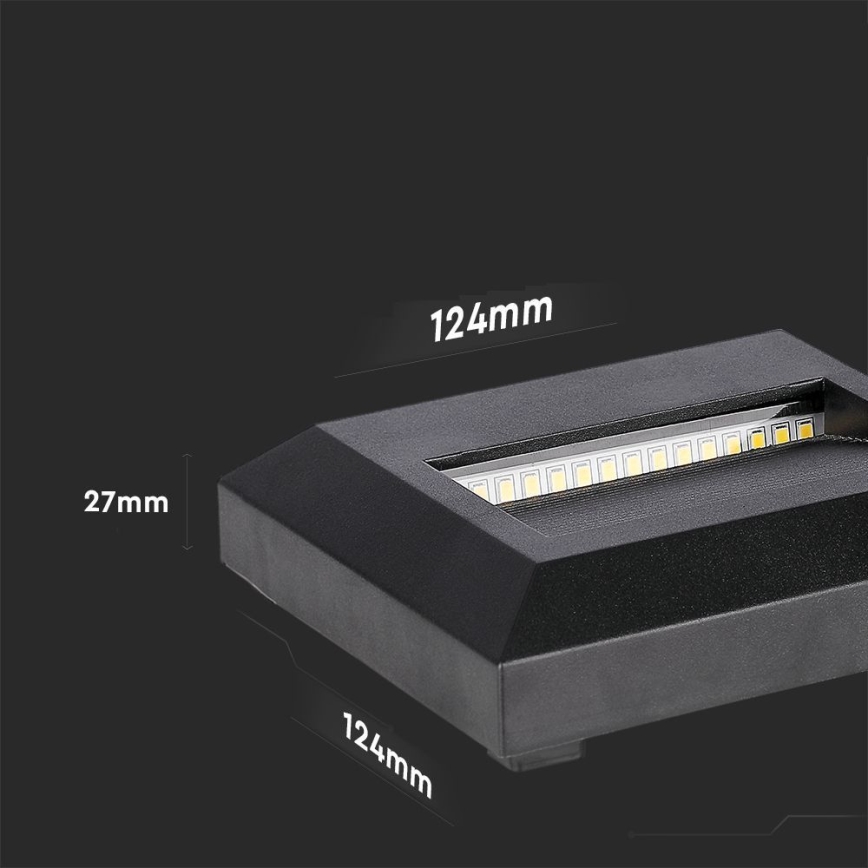 LED Utomhusbelysning för trappor LED/2W/230V IP65 3000K svart