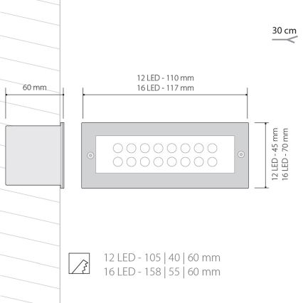 LED Utomhusbelysninging 1x12LED/1W/230V