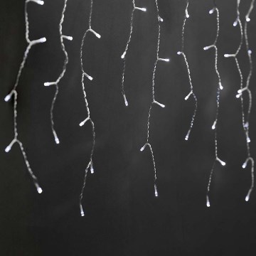 LED utomhusgardin 180xLED/7 funktioner 10,9m IP44 kallvit