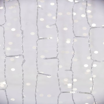 LED utomhusgardin CURTAIN 480xLED/8,4W/230V 3x3 m IP44 kallvit