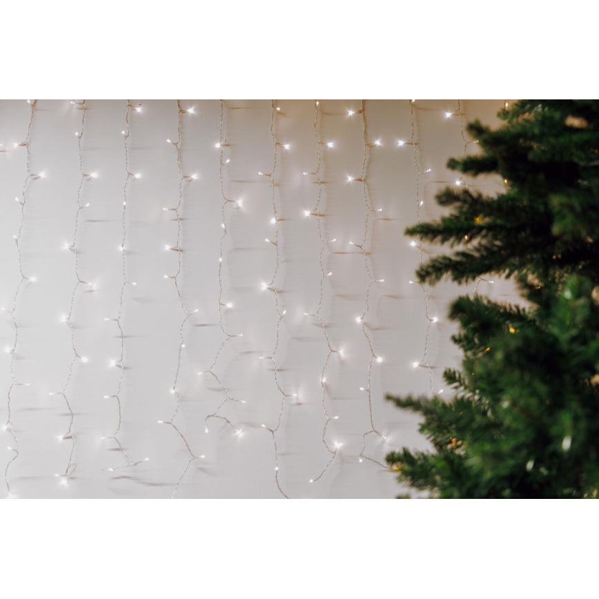 LED utomhusgardin CURTAIN 480xLED/8,4W/230V 3x3 m IP44 kallvit