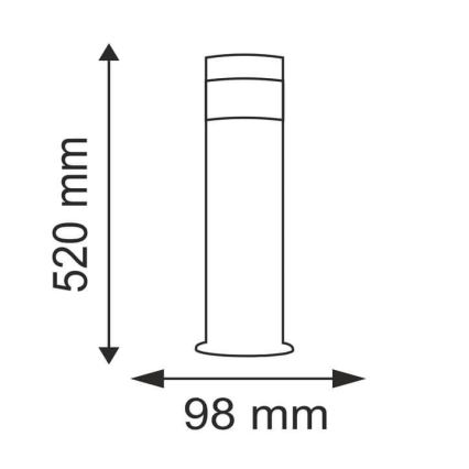 LED Utomhuslampa COLLUM 1xLED/3,6W/230V IP44 52 cm