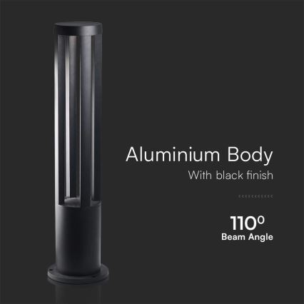 LED-utomhuslampa LED/10W/230V 3000K IP65 80 cm svart