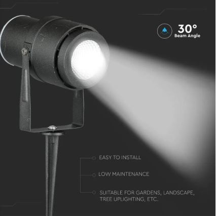 LED Utomhuslampa LED/12W/230V 3000K svart IP65