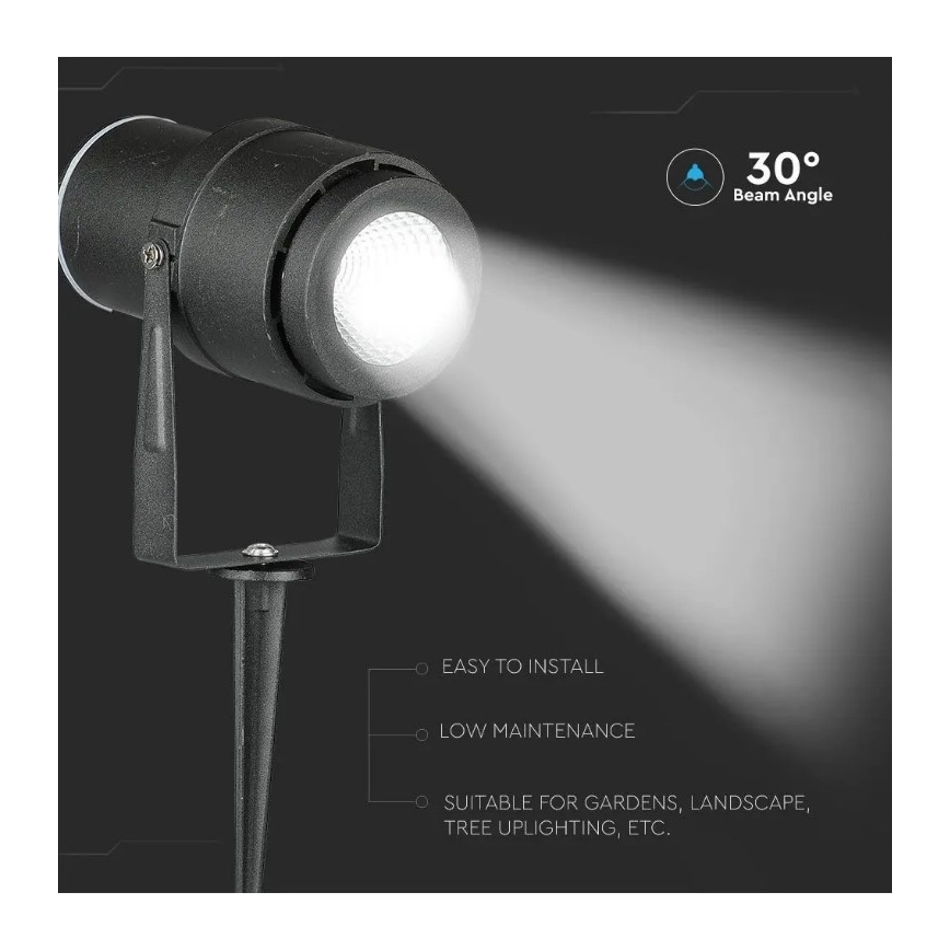 LED Utomhuslampa LED/12W/230V 3000K svart IP65