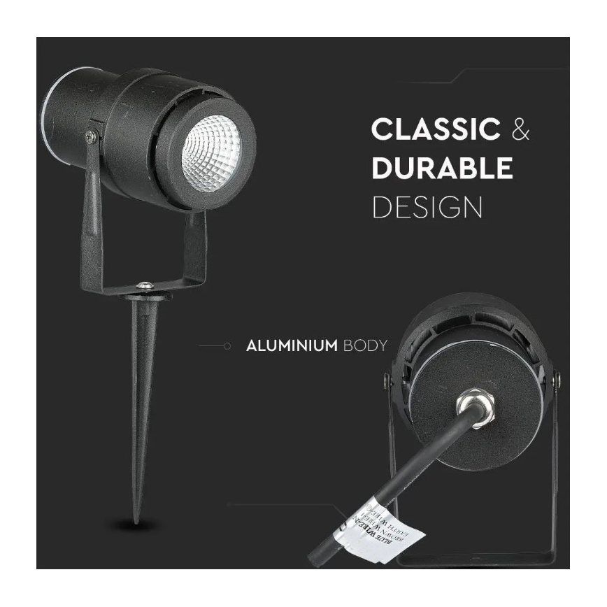 LED Utomhuslampa LED/12W/230V 3000K svart IP65