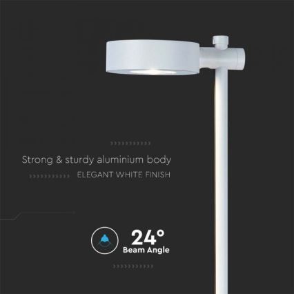 LED Utomhuslampa LED/7W/230V 3000K IP65 vit 102 cm