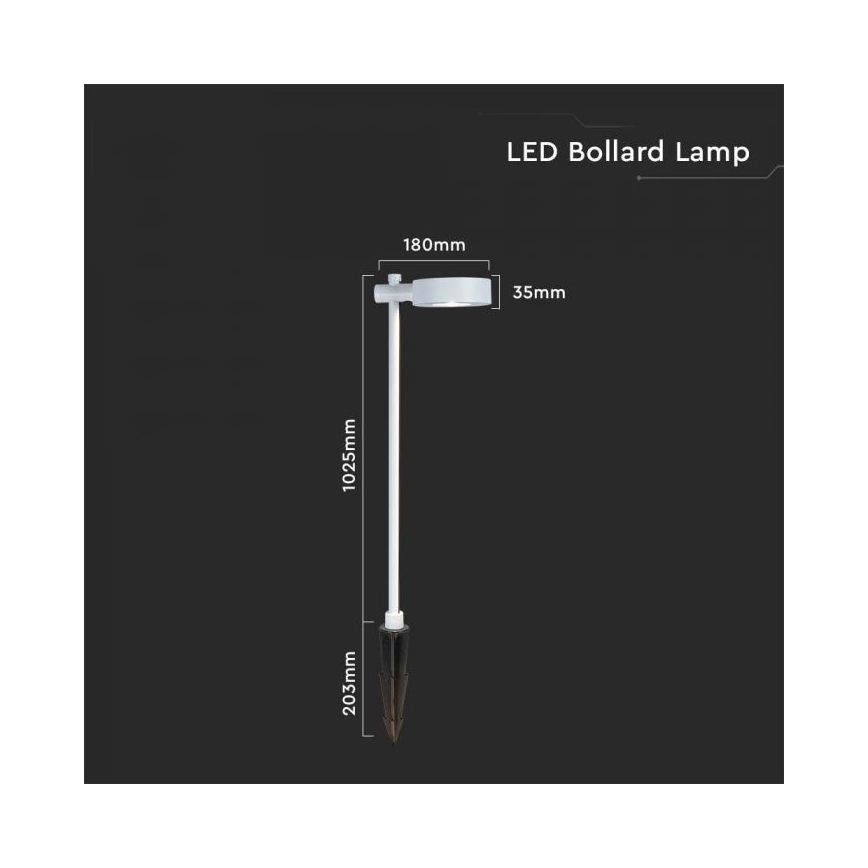 LED-utomhuslampa LED/7W/230V 4000K IP65 vit 102 cm
