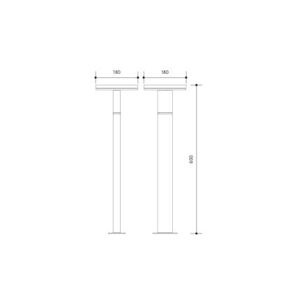 LED Utomhuslampa med sensor BARI LED/10W/230V 4000K 60 cm IP54 antracit