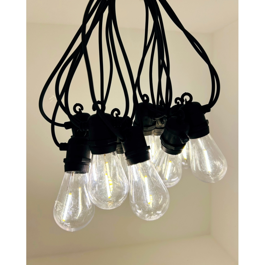 LED utomhusljusslinga 10xLED/0,36 W/230 V 8 m IP44 svart