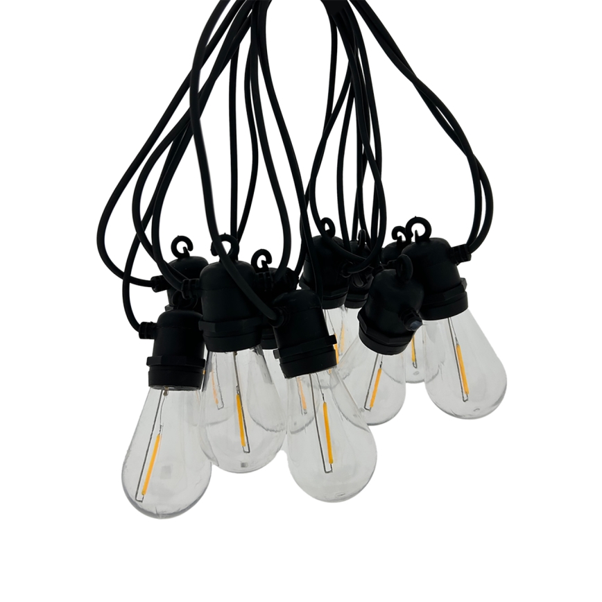 LED utomhusljusslinga 10xLED/0,36 W/230 V 8 m IP44 svart