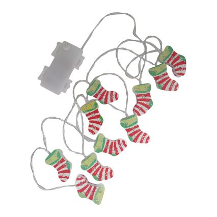 LED utomhusljusslinga 10xLED/2xAA 1,65 m IP44 varmvit hylsor