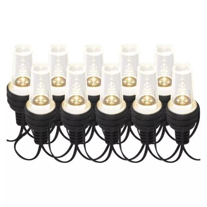 LED utomhusljusslinga 10xLED/9,5 m IP44 kallvit