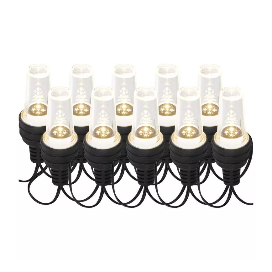 LED utomhusljusslinga 10xLED/9,5 m IP44 kallvit
