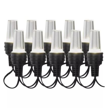 LED utomhusljusslinga 10xLED/9,5 m IP44 kallvit