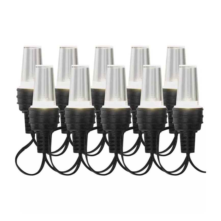LED utomhusljusslinga 10xLED/9,5 m IP44 kallvit