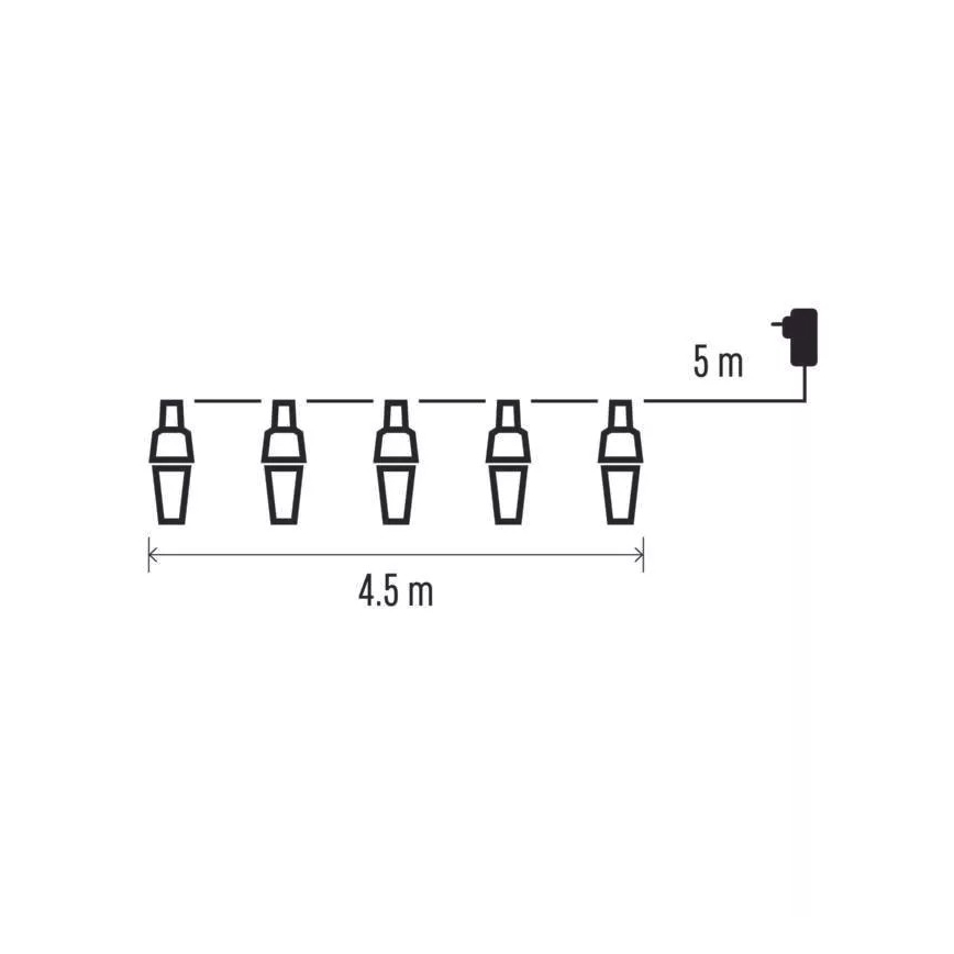 LED utomhusljusslinga 10xLED/9,5 m IP44 kallvit