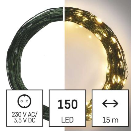 LED  utomhusljusslinga 150xLED/20m IP44 varmvit