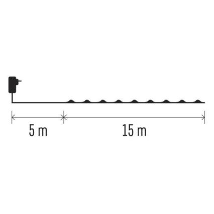 LED  utomhusljusslinga 150xLED/20m IP44 varmvit