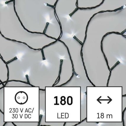 LED utomhusljusslinga 180xLED/8 lägen 23m IP44 kallvit