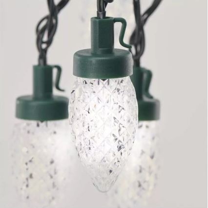 LED utomhusljusslinga 50 LED / 8 funktioner, 14,8 m, IP44, kallvit