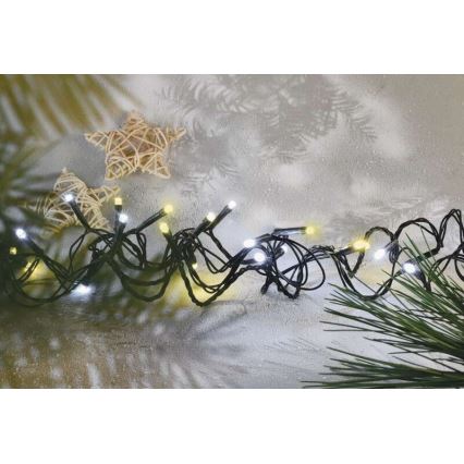 LED utomhusljusslinga 80xLED/2 funktioner 13m IP44 varmvit/kallvit