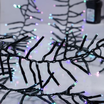 LED utomhusljusslinga CLUSTER 768xLED/8 funktioner 9 m IP44 varmvit