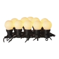 LED utomhusljusslinga dekorativ 10xLED/10m IP44 vit