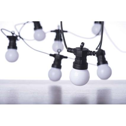 LED utomhusljusslinga dekorativ 10xLED/10m IP44 vit