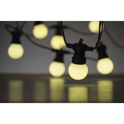 LED utomhusljusslinga dekorativ 10xLED/10m IP44 vit