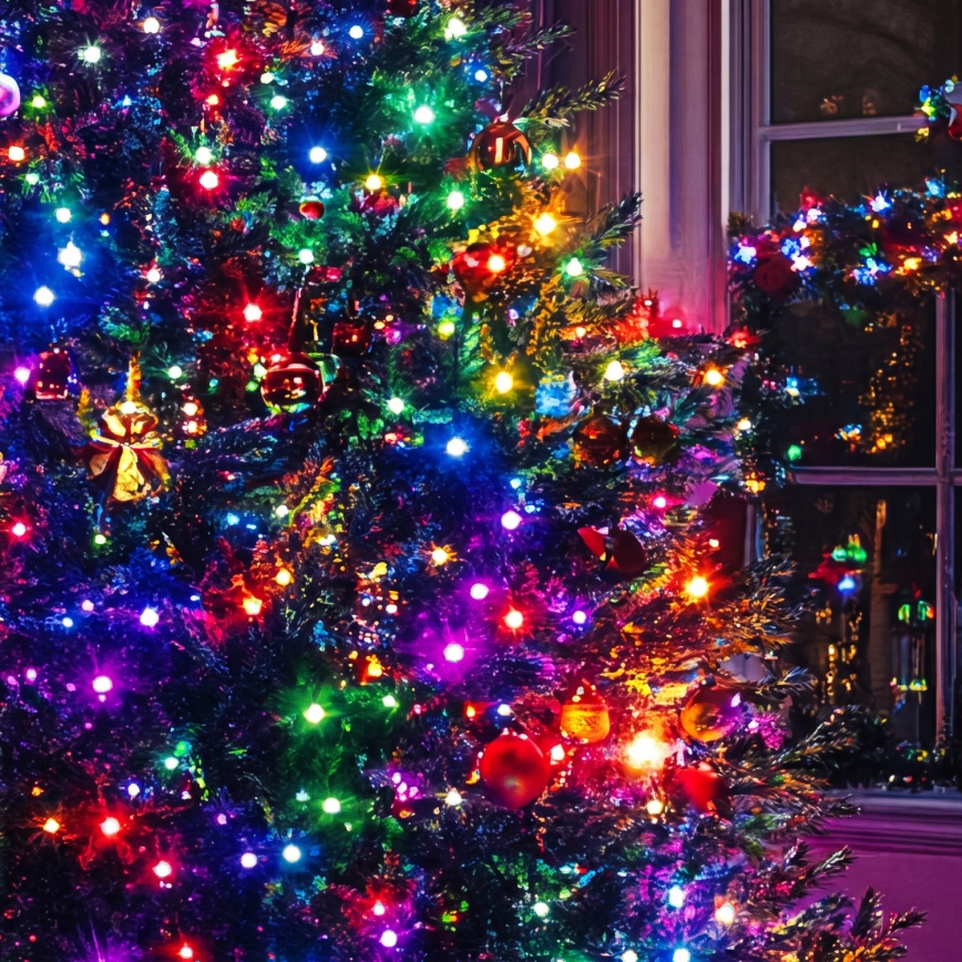 LED-utomhusljusslinga för jul, 500 LED/230 V, 8 funktioner, 53 m, IP44, flerfärgad