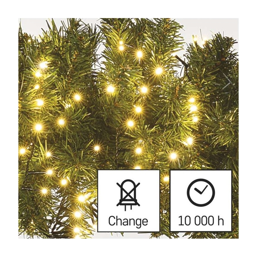 LED utomhusljusslinga för jul, 600×LED/17 m, IP44, varmvit