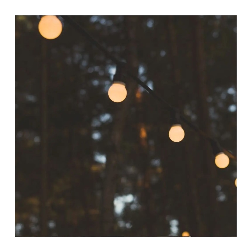 LED Utomhuskedja STRING 10m 20xLED/0,5W/24/230V 3000K IP44