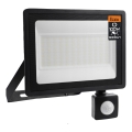 LED utomhusreflektor med rörelse- och skymningssensor LED/100W/230V 4500K IP65 svart