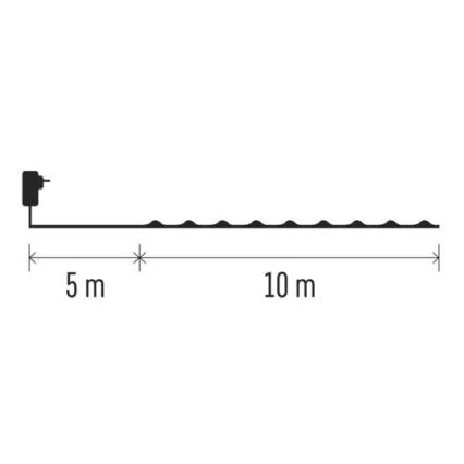 LED utomhusslinga 100xLED/15m IP44 kallvit