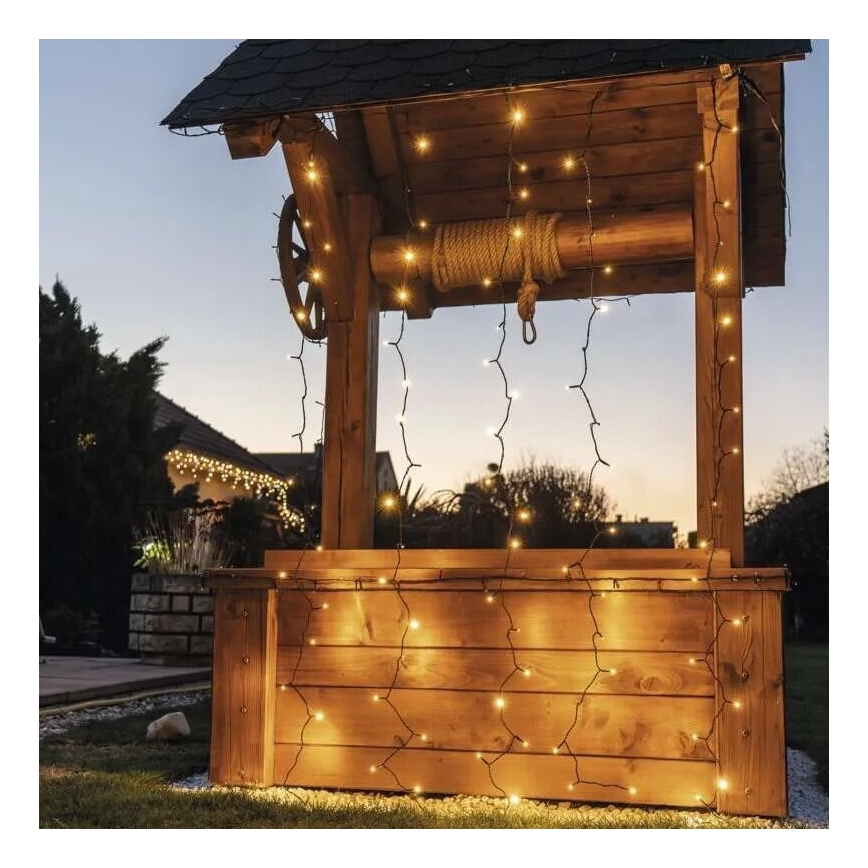 LED utomhusslinga 100xLED/1x2m IP44 varmvit