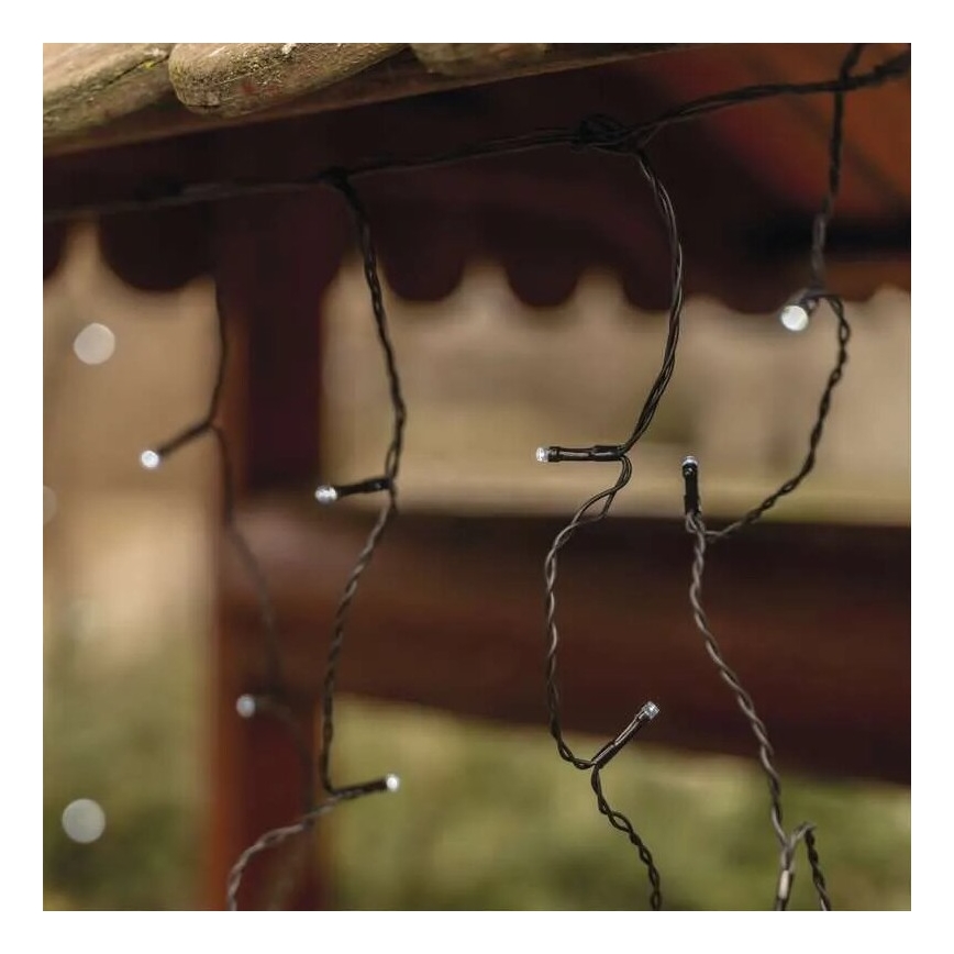 LED utomhusslinga 100xLED/2,5x0,9m IP44 kallvit