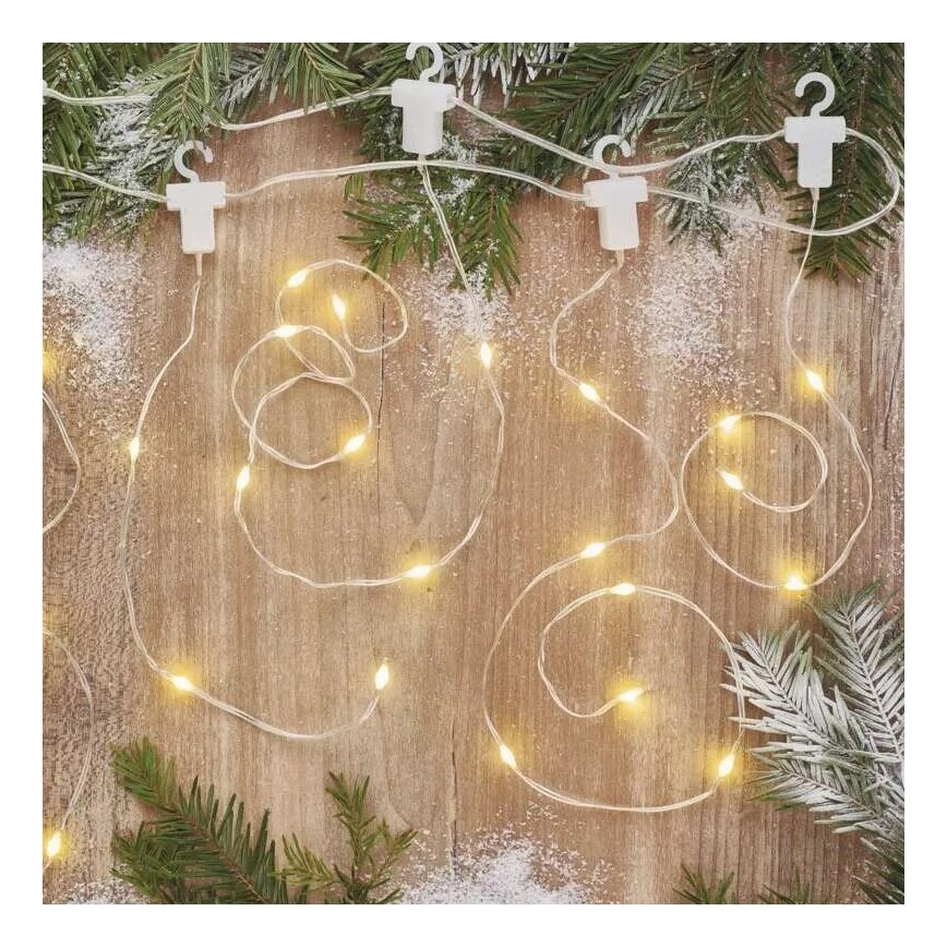 LED utomhusslinga 100xLED/8 funktioner 7,9x0,7m IP44 varmvit