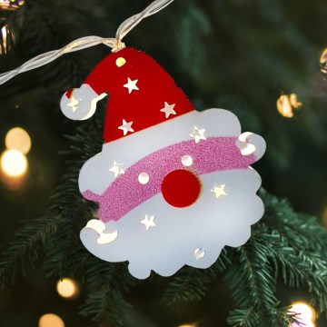 LED utomhusslinga 10xLED/2xAA 1,65 m IP44 varmvit jultomte