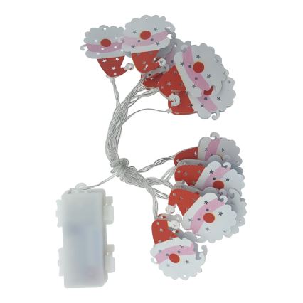 LED utomhusslinga 10xLED/2xAA 1,65 m IP44 varmvit jultomte