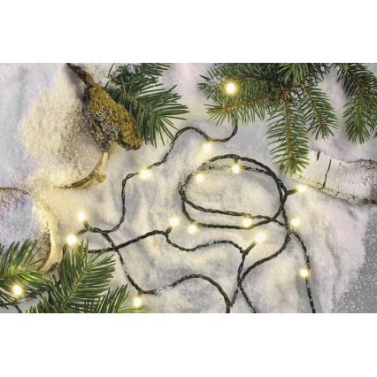 LED-utomhusslinga 120 LED / 8 lägen, 17 m, IP44, varmvit