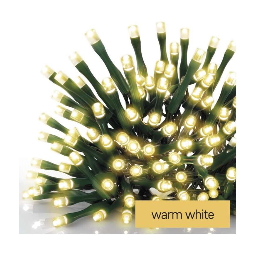 LED-utomhusslinga 120 LED / 8 lägen, 17 m, IP44, varmvit