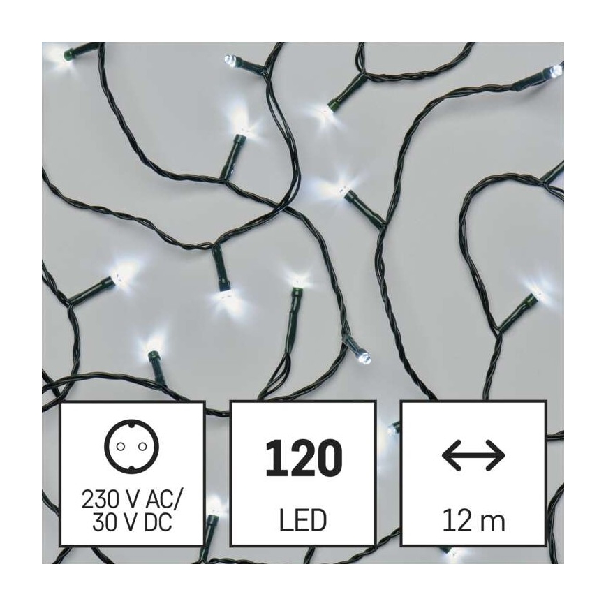 LED utomhusslinga 120xLED/17m IP44 kallvit