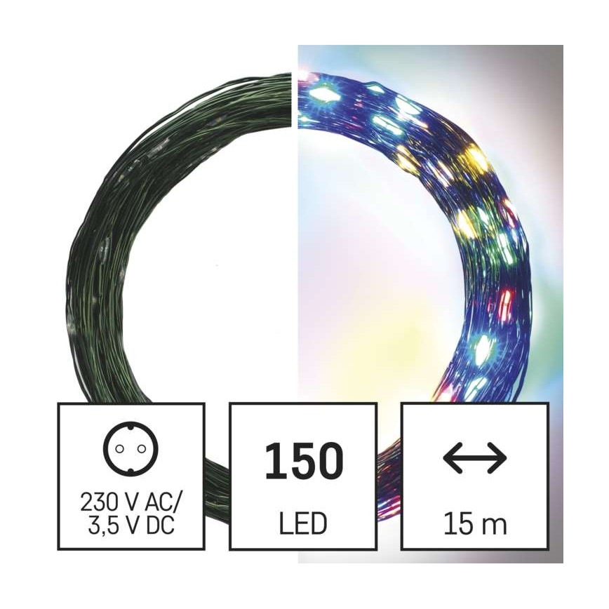 LED utomhusslinga 150xLED/20 m IP44 flerfärgad